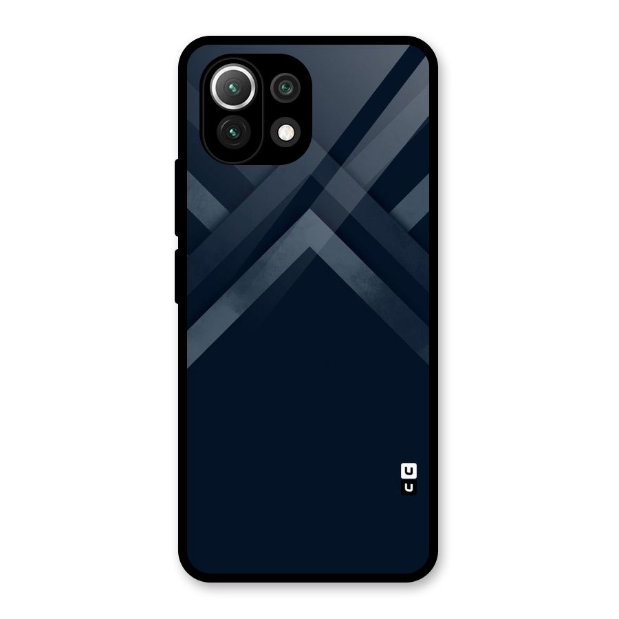 Navy Blue Arrow Glass Back Case for Mi 11 Lite