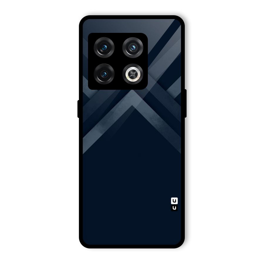 Navy Blue Arrow Glass Back Case for OnePlus 10 Pro 5G