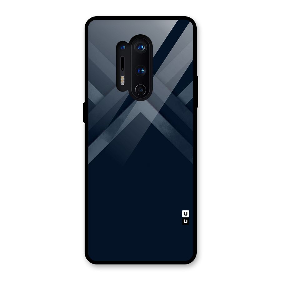 Navy Blue Arrow Glass Back Case for OnePlus 8 Pro