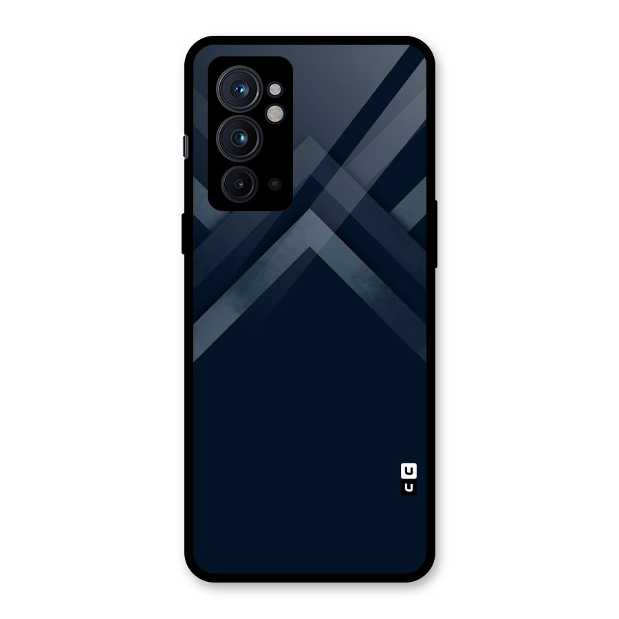 Navy Blue Arrow Glass Back Case for OnePlus 9RT 5G