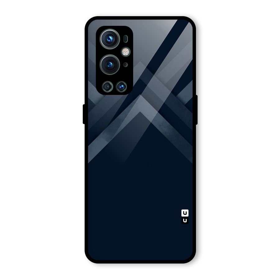 Navy Blue Arrow Glass Back Case for OnePlus 9 Pro
