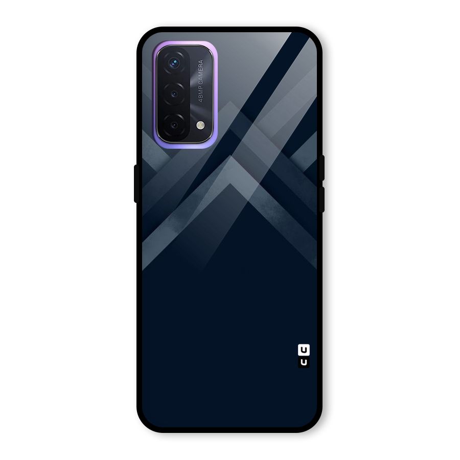 Navy Blue Arrow Glass Back Case for Oppo A74 5G