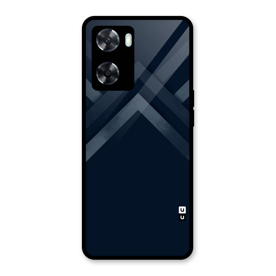 Navy Blue Arrow Glass Back Case for Oppo A77