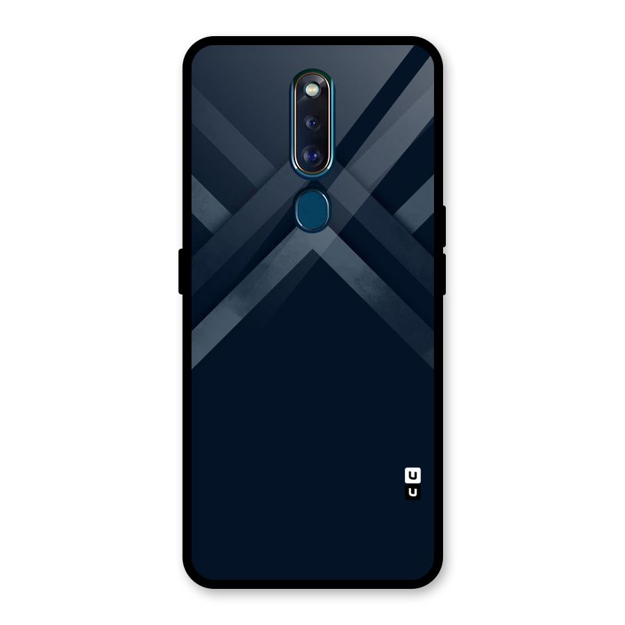 Navy Blue Arrow Glass Back Case for Oppo F11 Pro