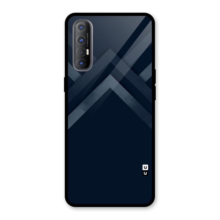 Navy Blue Arrow Glass Back Case for Oppo Reno3 Pro