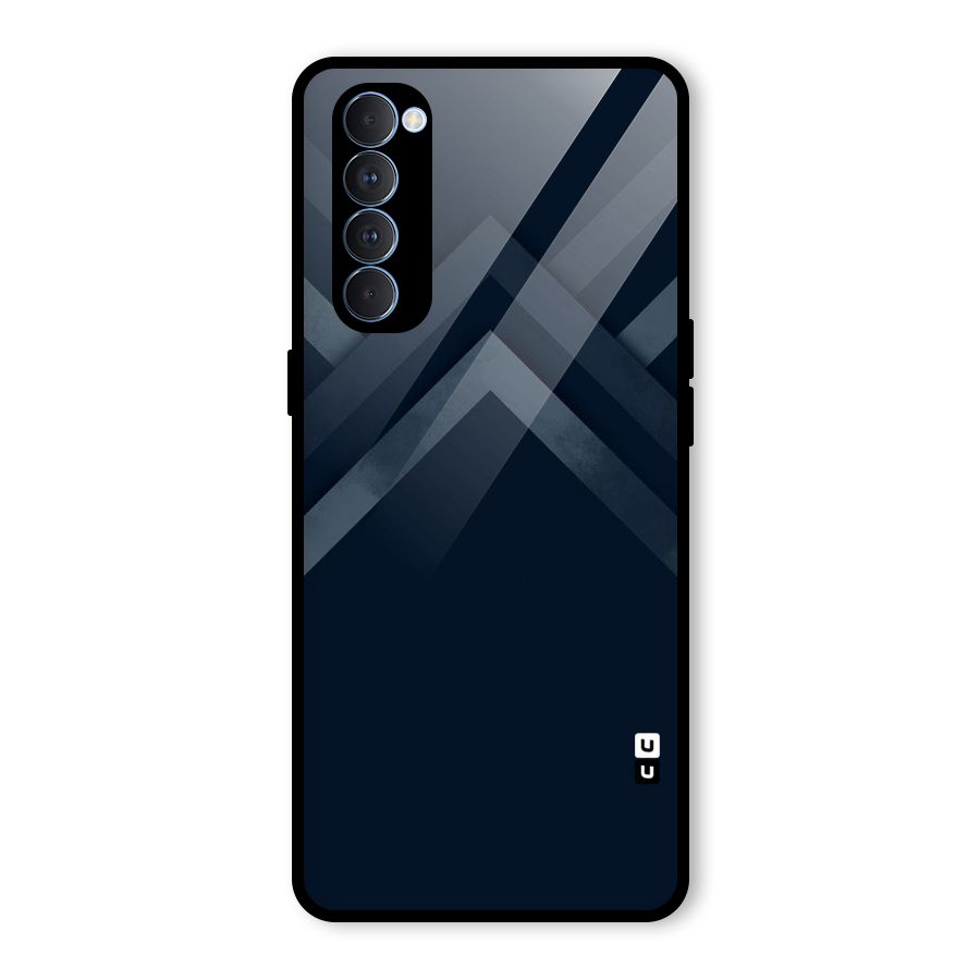 Navy Blue Arrow Glass Back Case for Oppo Reno4 Pro