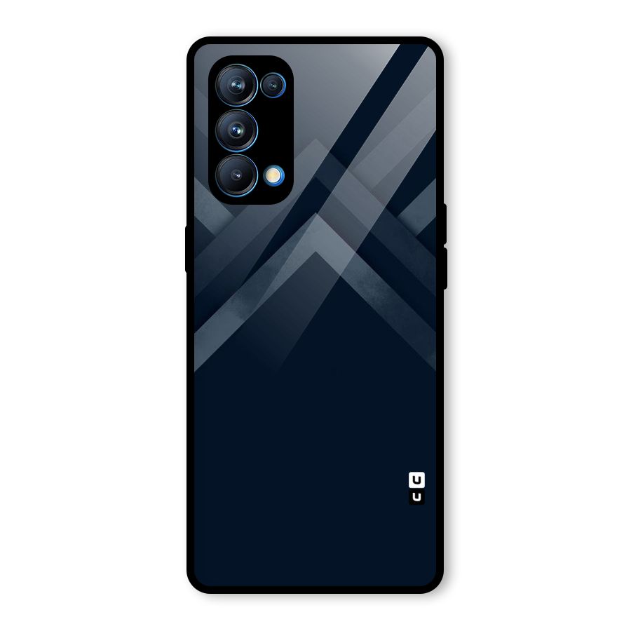 Navy Blue Arrow Glass Back Case for Oppo Reno5 Pro 5G