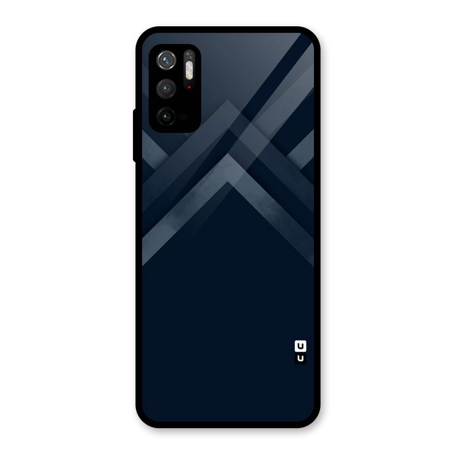Navy Blue Arrow Glass Back Case for Poco M3 Pro 5G