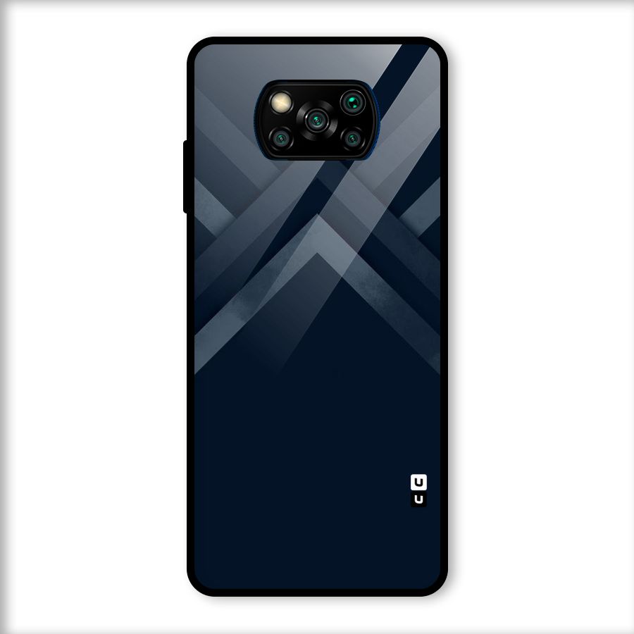 Navy Blue Arrow Glass Back Case for Poco X3