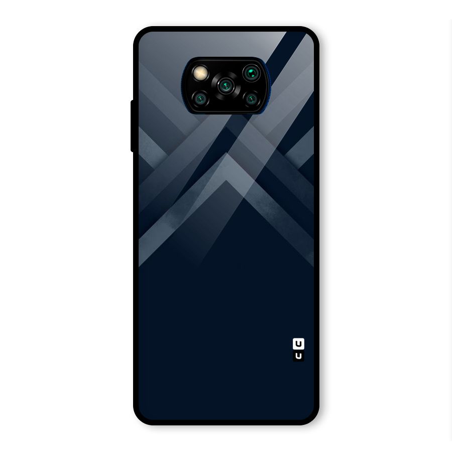 Navy Blue Arrow Glass Back Case for Poco X3 Pro