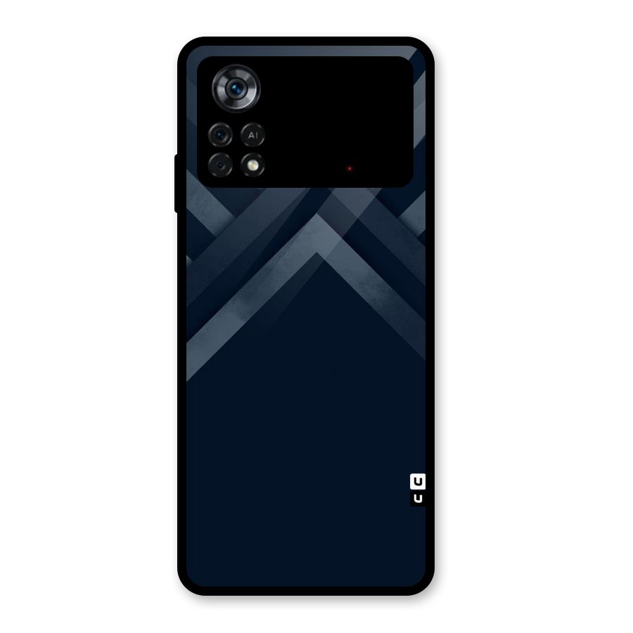 Navy Blue Arrow Glass Back Case for Poco X4 Pro 5G