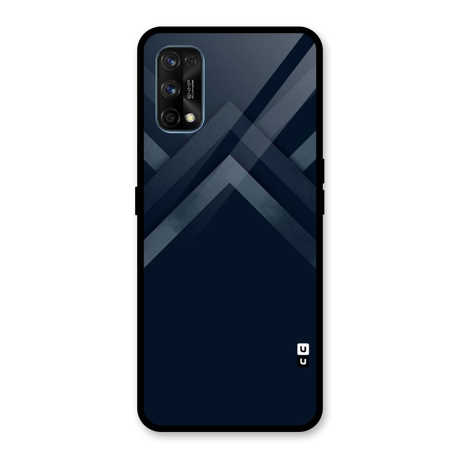 Navy Blue Arrow Glass Back Case for Realme 7 Pro