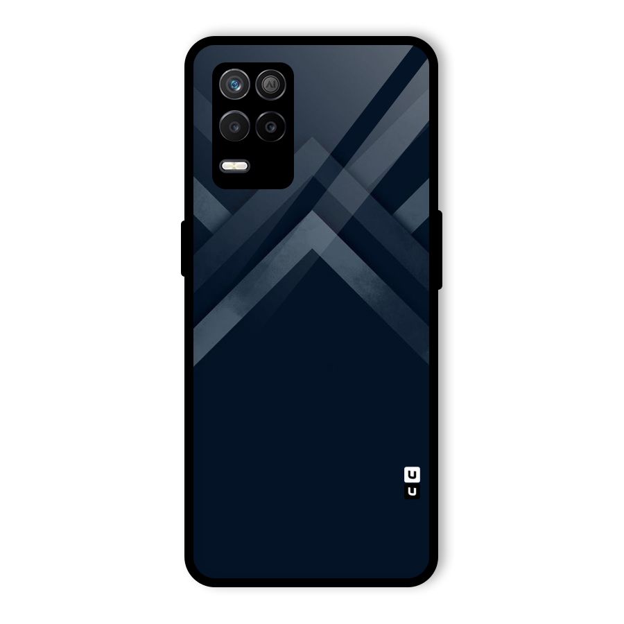 Navy Blue Arrow Glass Back Case for Realme 9 5G