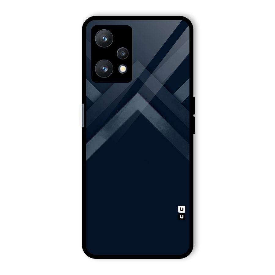 Navy Blue Arrow Glass Back Case for Realme 9 Pro 5G