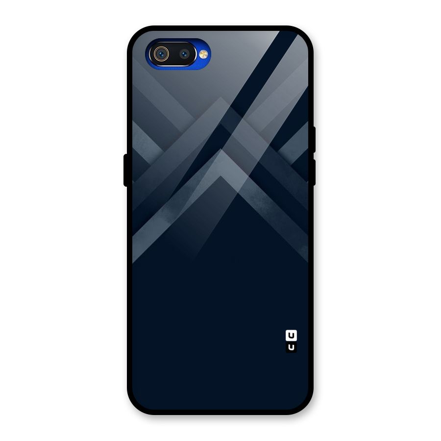 Navy Blue Arrow Glass Back Case for Realme C2