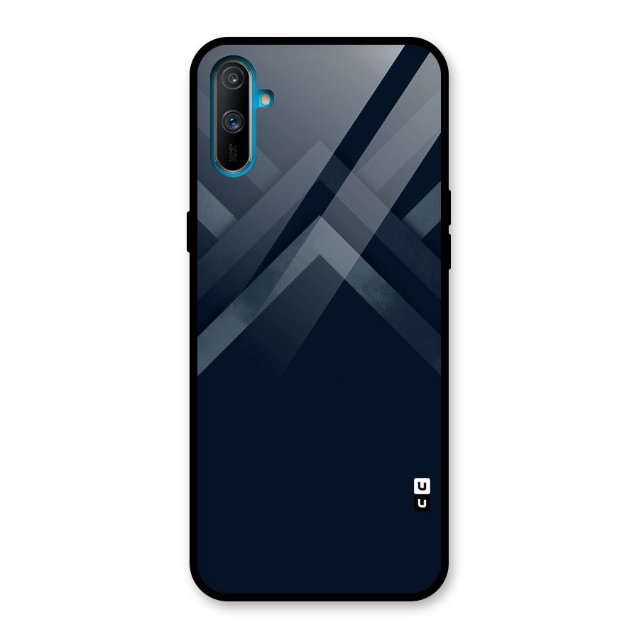 Navy Blue Arrow Glass Back Case for Realme C3
