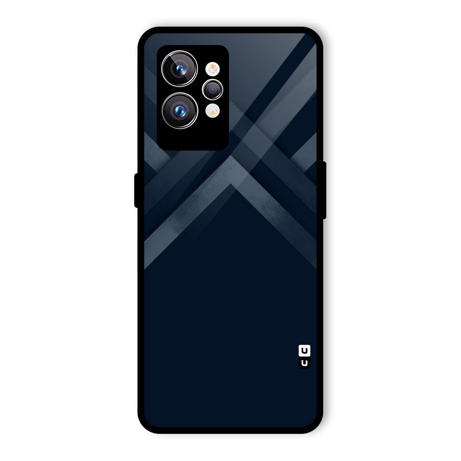 Navy Blue Arrow Glass Back Case for Realme GT2 Pro