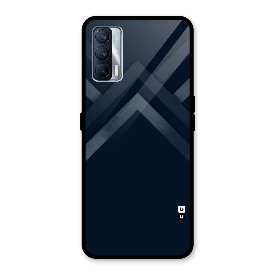 Navy Blue Arrow Glass Back Case for Realme X7