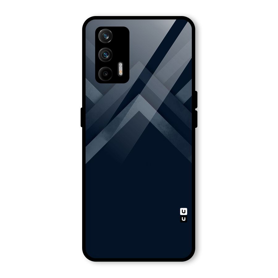 Navy Blue Arrow Glass Back Case for Realme X7 Max