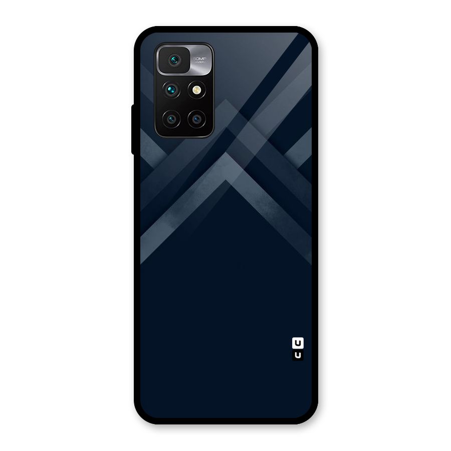 Navy Blue Arrow Glass Back Case for Redmi 10 Prime