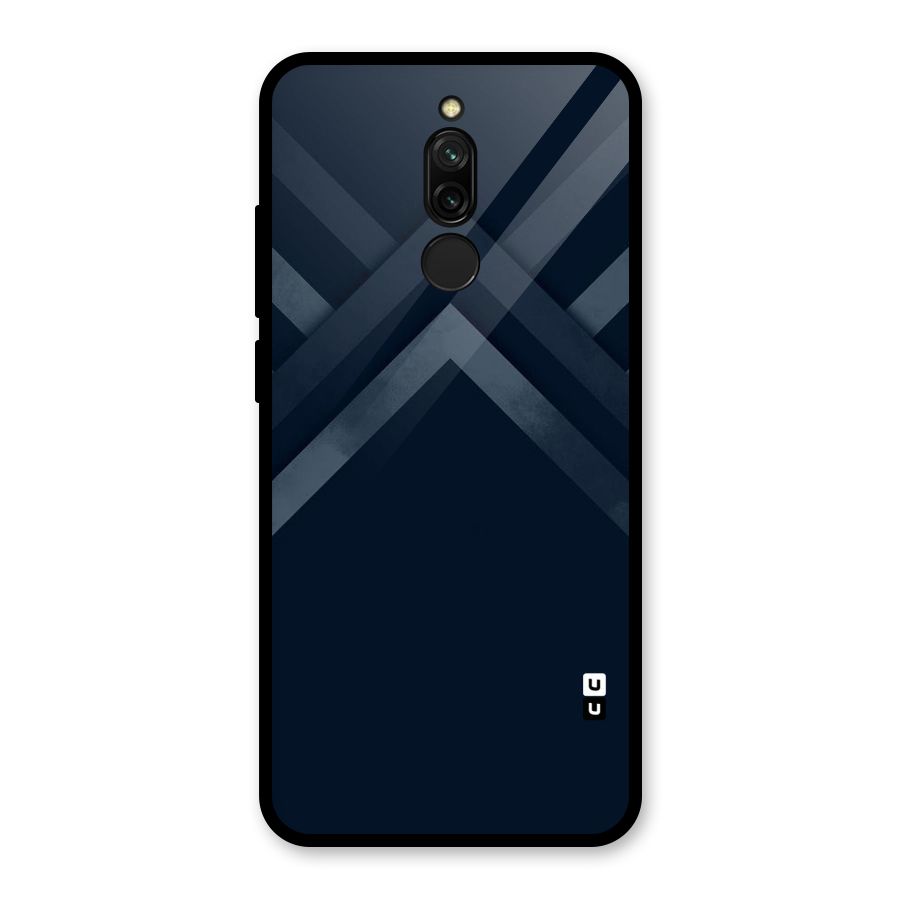 Navy Blue Arrow Glass Back Case for Redmi 8