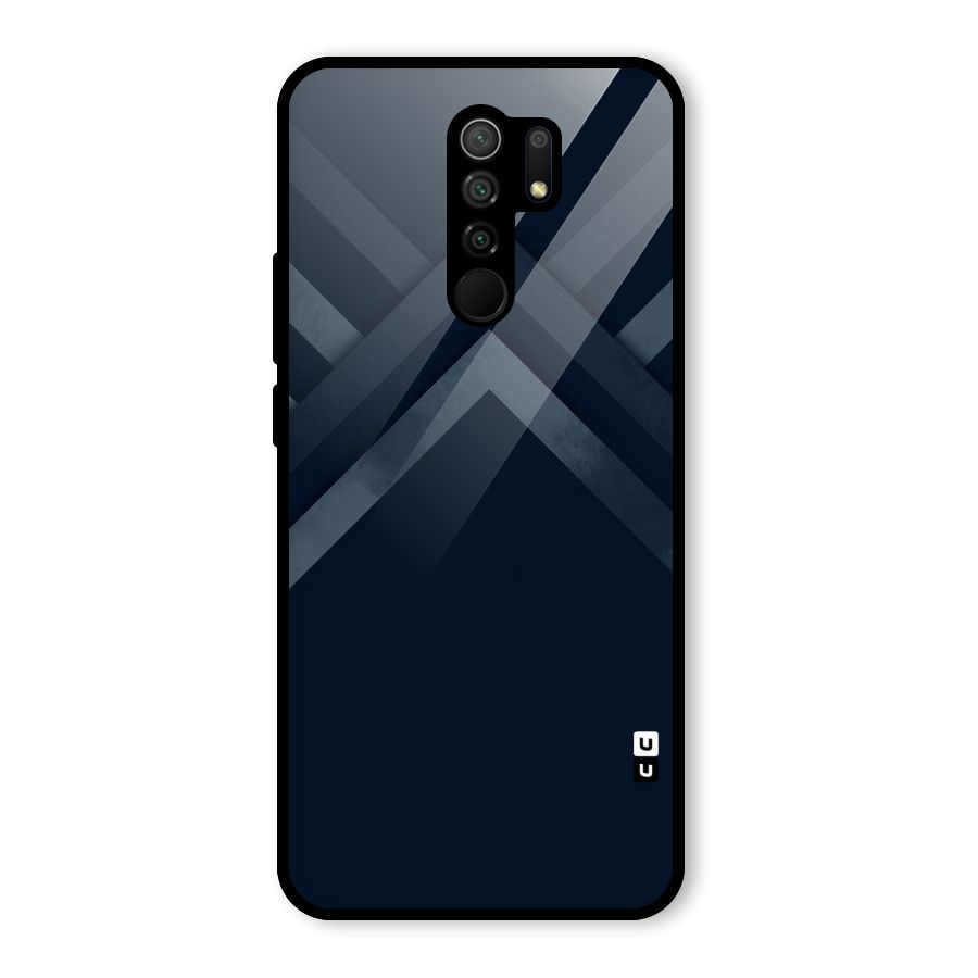 Navy Blue Arrow Glass Back Case for Redmi 9 Prime