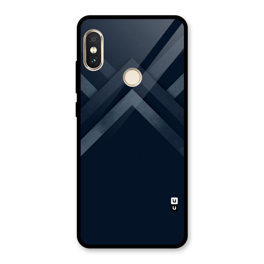 Navy Blue Arrow Glass Back Case for Redmi Note 5 Pro