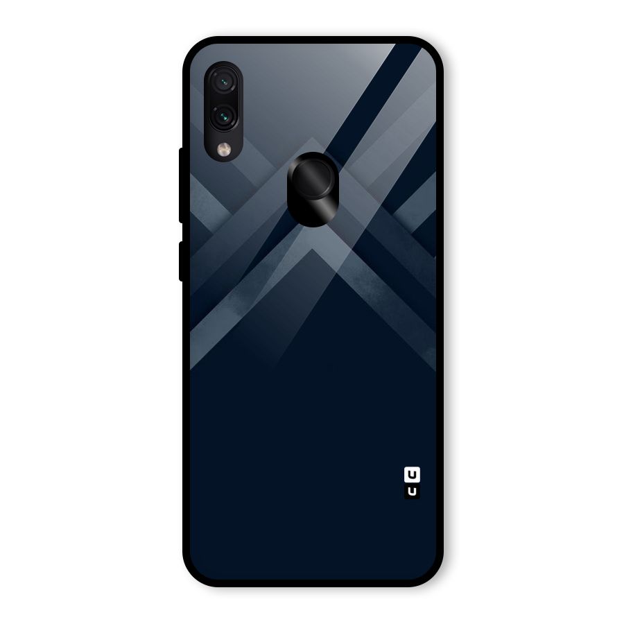 Navy Blue Arrow Glass Back Case for Redmi Note 7