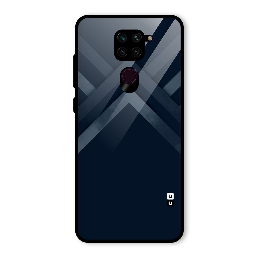 Navy Blue Arrow Glass Back Case for Redmi Note 9