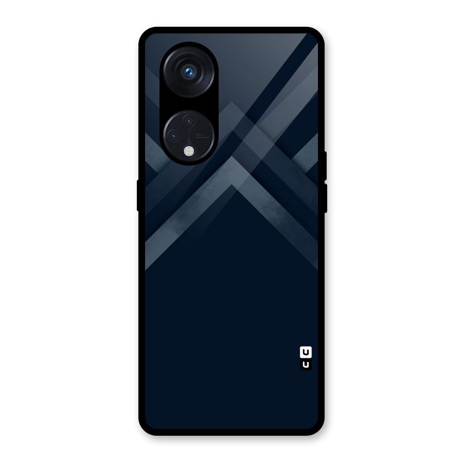 Navy Blue Arrow Glass Back Case for Reno8 T 5G