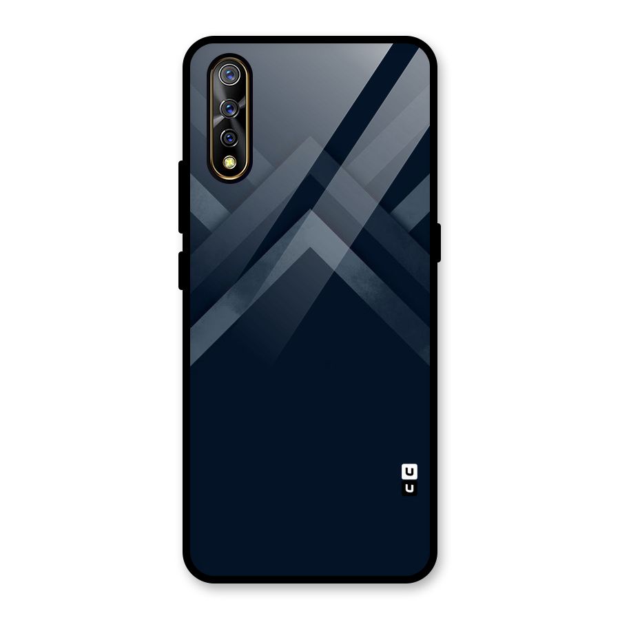 Navy Blue Arrow Glass Back Case for Vivo S1