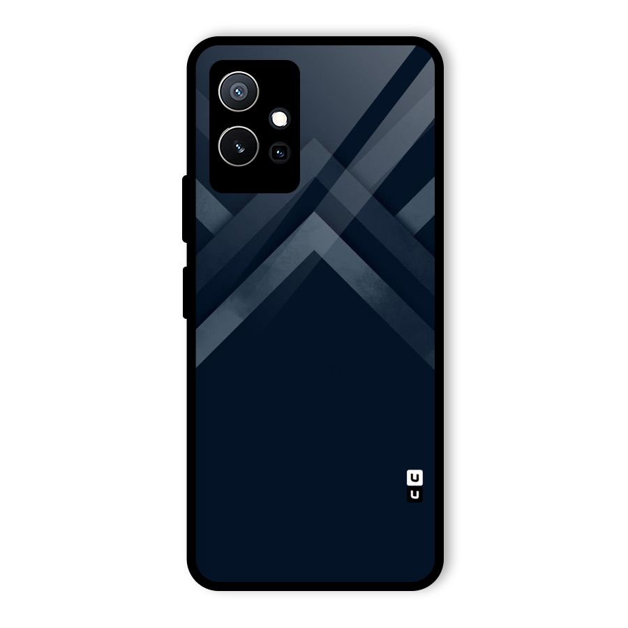 Navy Blue Arrow Glass Back Case for Vivo T1 5G