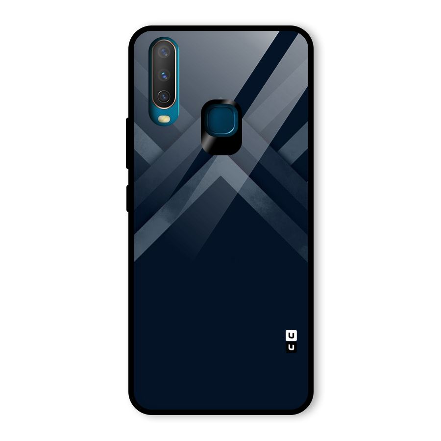 Navy Blue Arrow Glass Back Case for Vivo U10