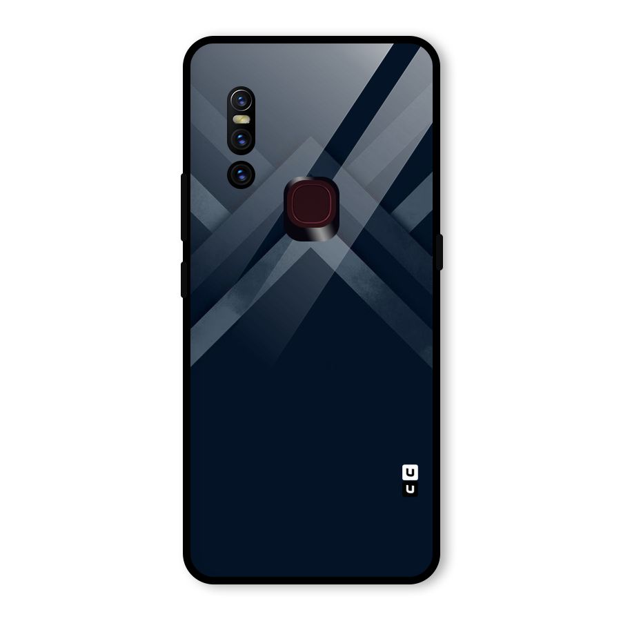 Navy Blue Arrow Glass Back Case for Vivo V15