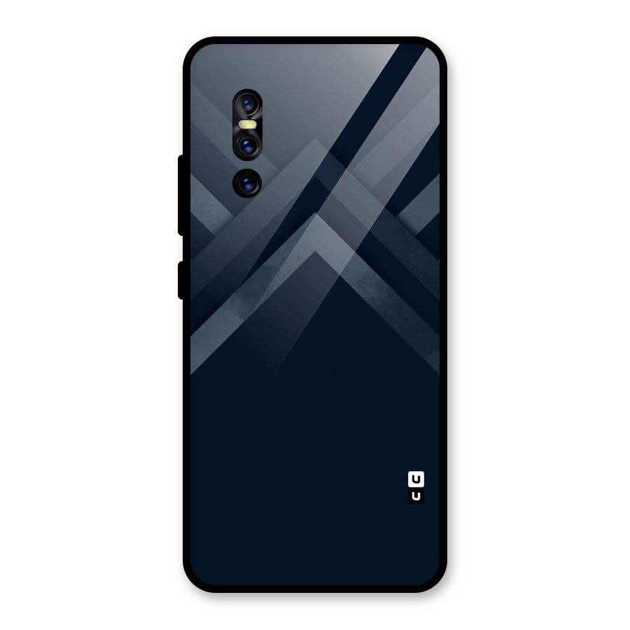 Navy Blue Arrow Glass Back Case for Vivo V15 Pro
