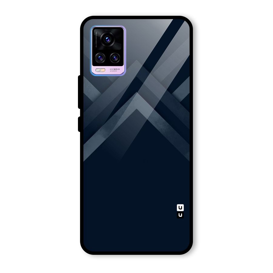 Navy Blue Arrow Glass Back Case for Vivo V20 Pro