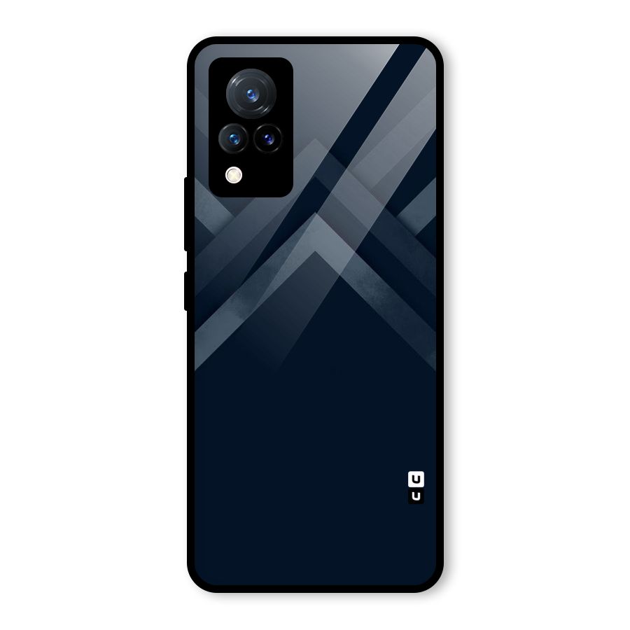 Navy Blue Arrow Glass Back Case for Vivo V21 5G