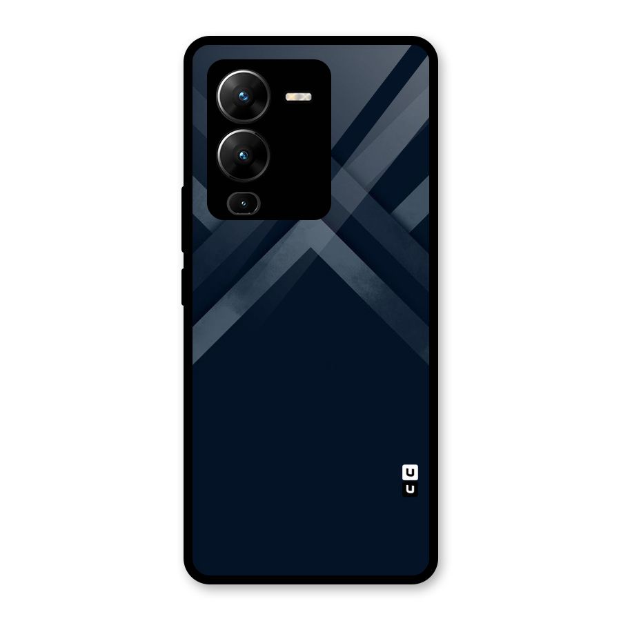 Navy Blue Arrow Glass Back Case for Vivo V25 Pro