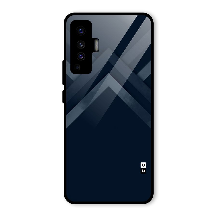 Navy Blue Arrow Glass Back Case for Vivo X50
