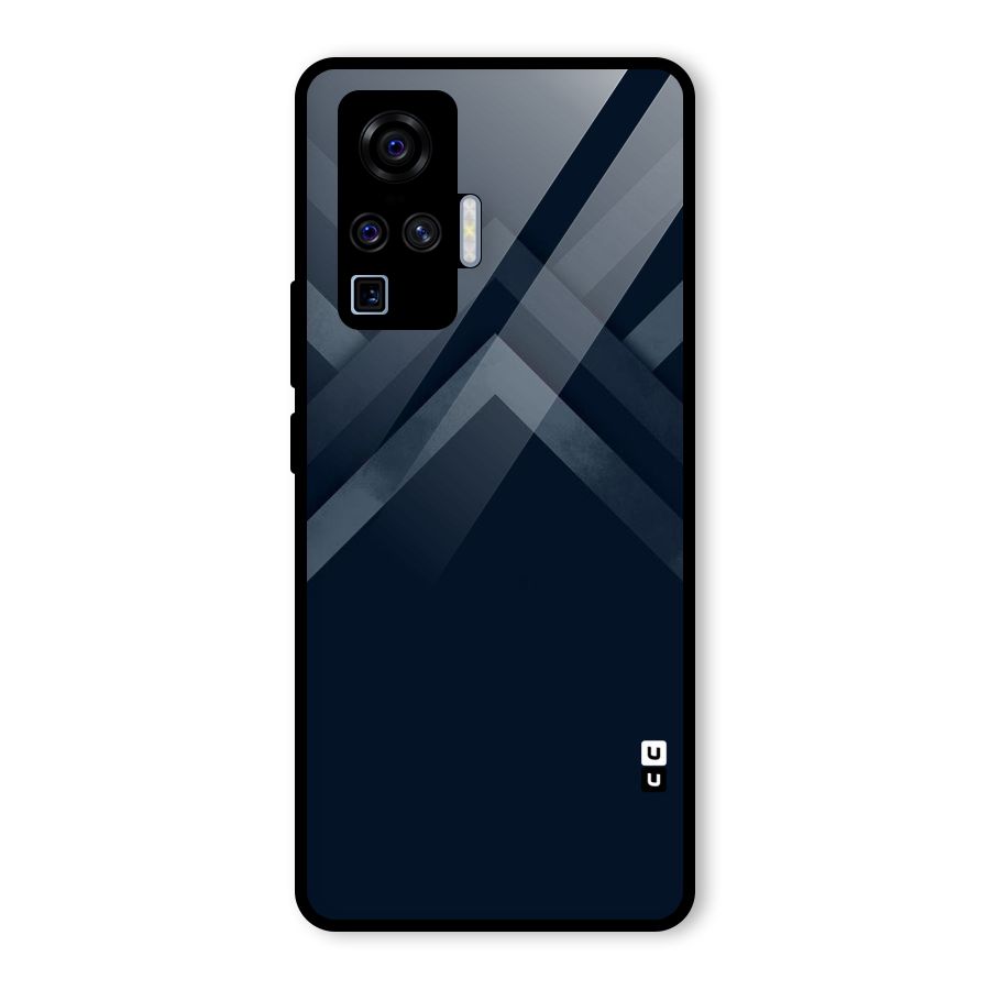 Navy Blue Arrow Glass Back Case for Vivo X50 Pro