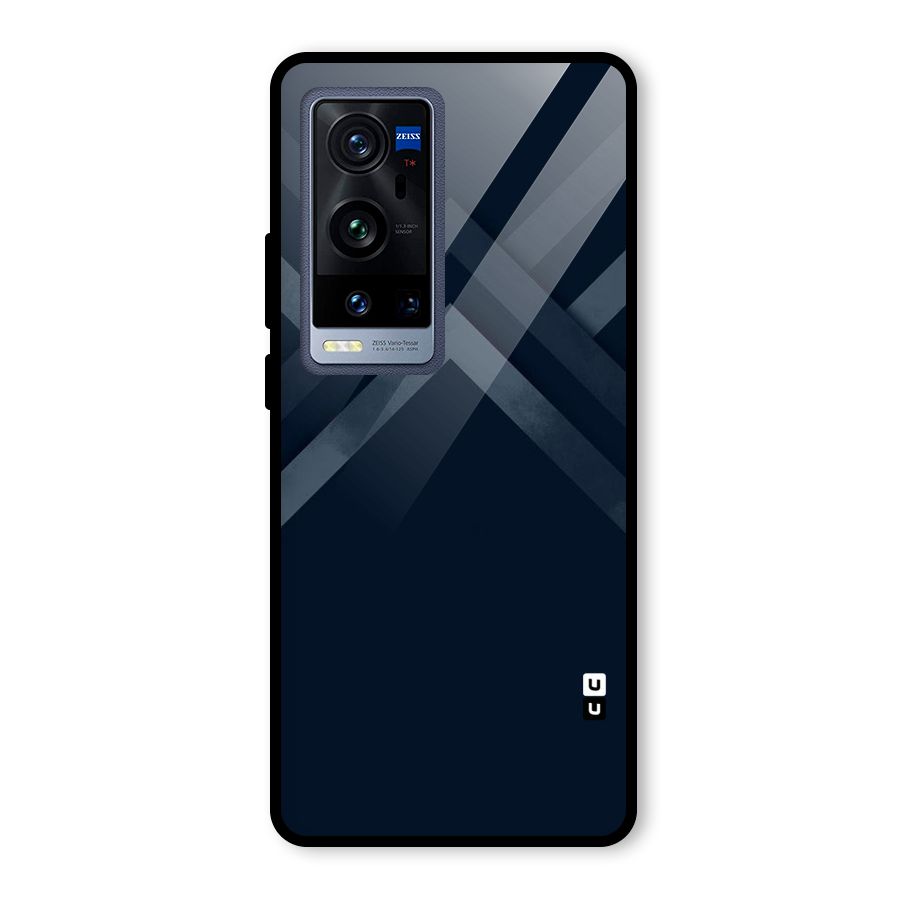 Navy Blue Arrow Glass Back Case for Vivo X60 Pro Plus