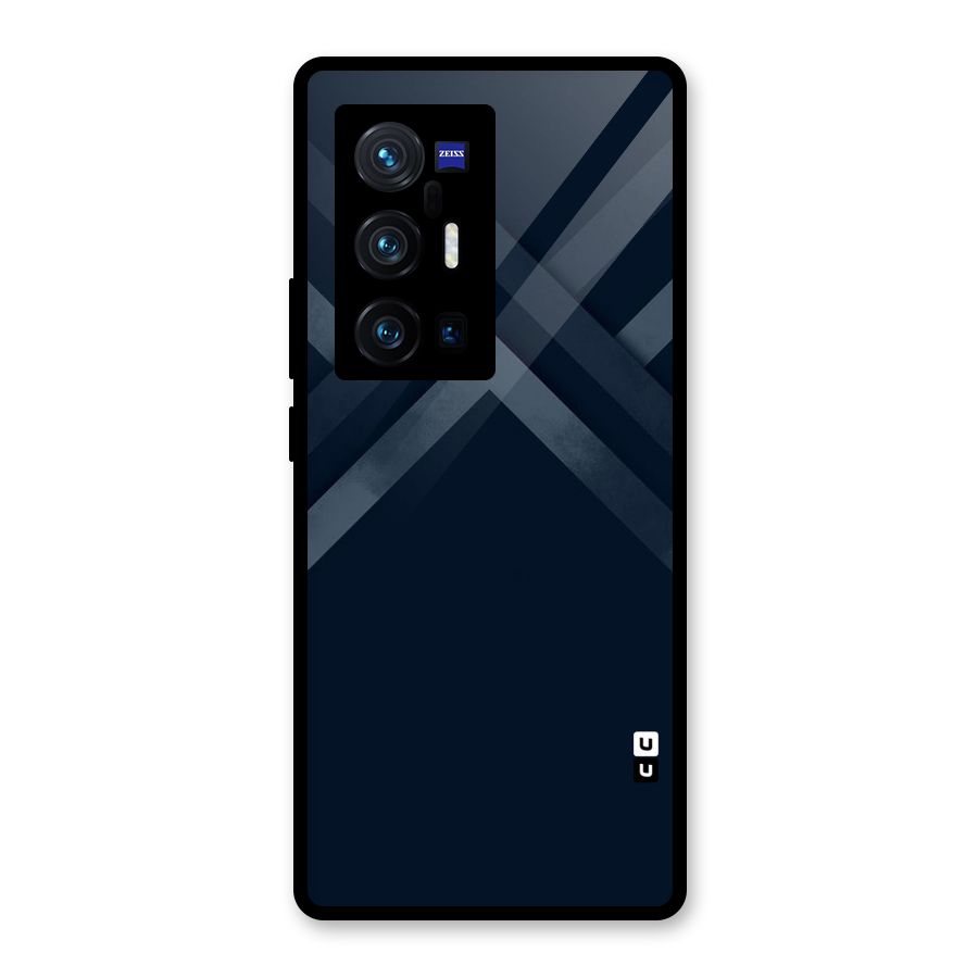 Navy Blue Arrow Glass Back Case for Vivo X70 Pro Plus