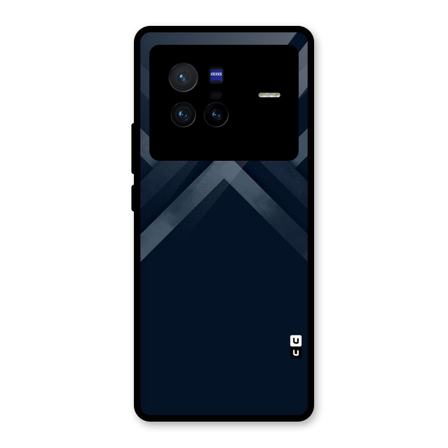 Navy Blue Arrow Glass Back Case for Vivo X80