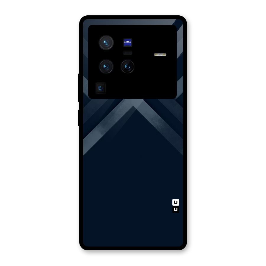 Navy Blue Arrow Glass Back Case for Vivo X80 Pro