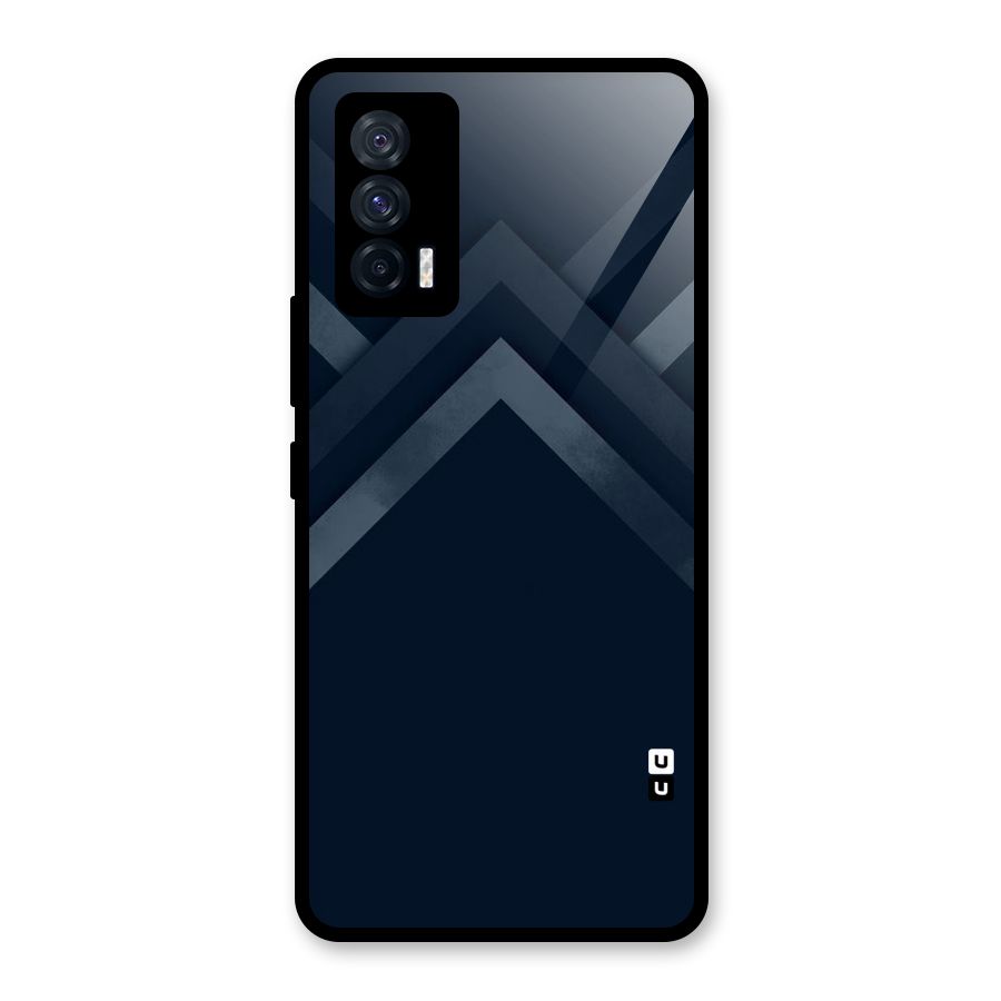 Navy Blue Arrow Glass Back Case for Vivo iQOO 7 5G