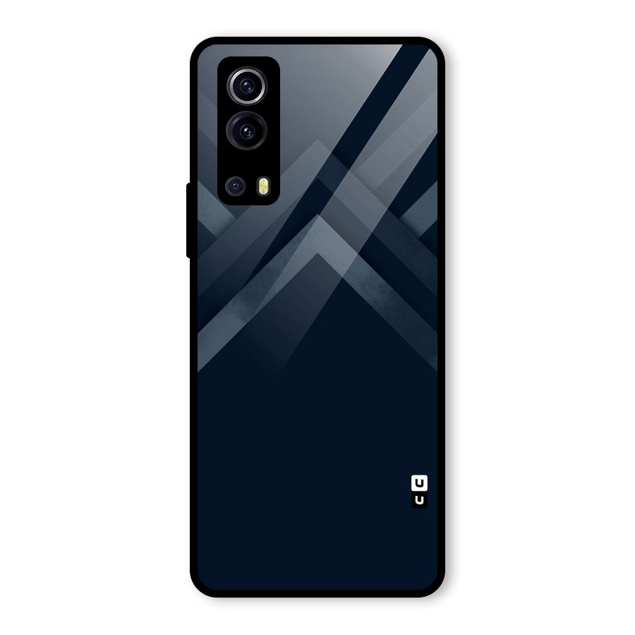 Navy Blue Arrow Glass Back Case for Vivo iQOO Z3