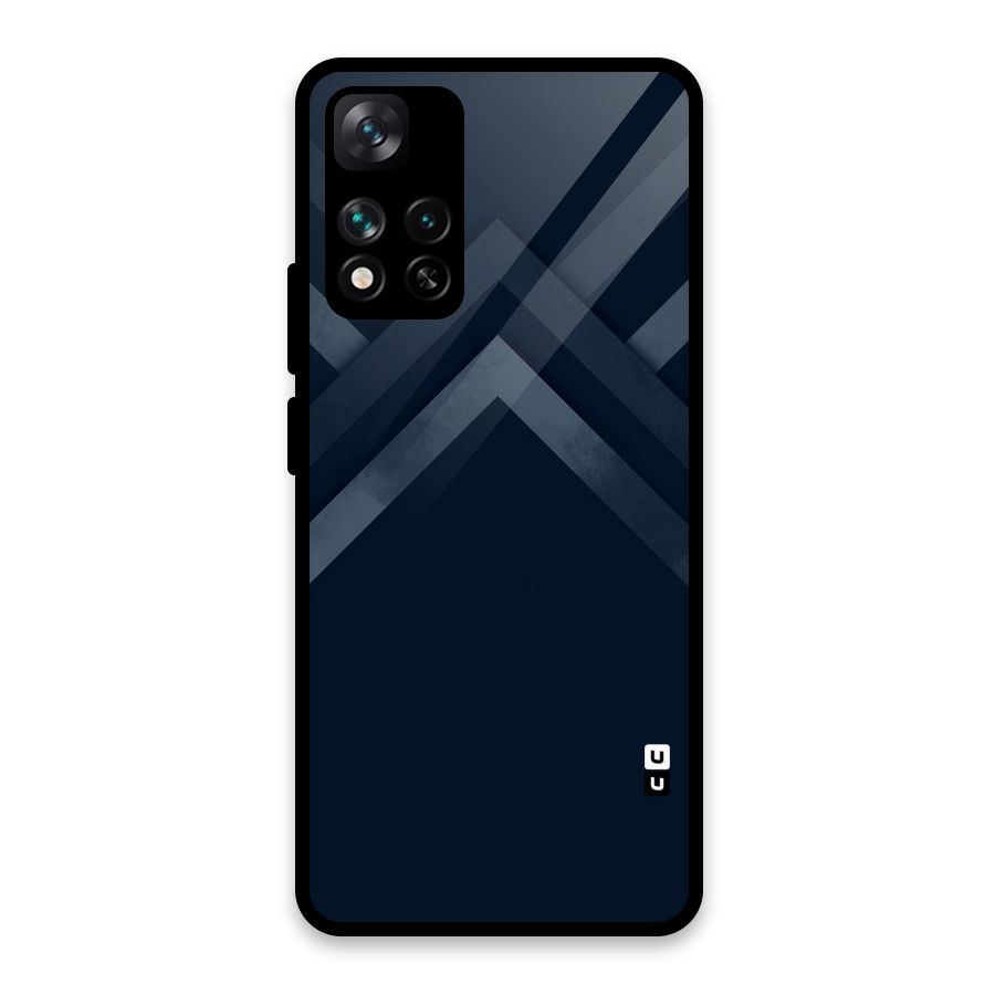 Navy Blue Arrow Glass Back Case for Xiaomi 11i HyperCharge 5G