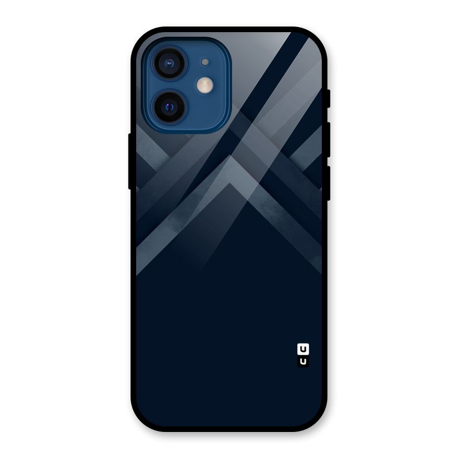 Navy Blue Arrow Glass Back Case for iPhone 12 Mini