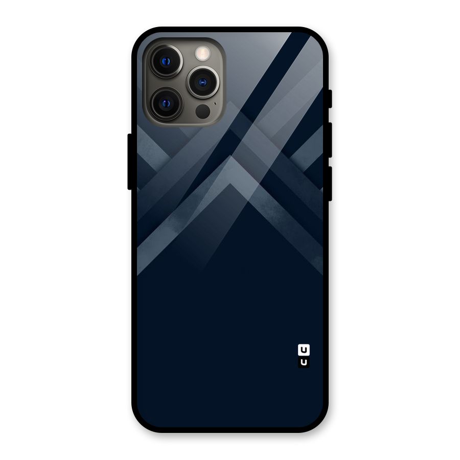 Navy Blue Arrow Glass Back Case for iPhone 12 Pro Max