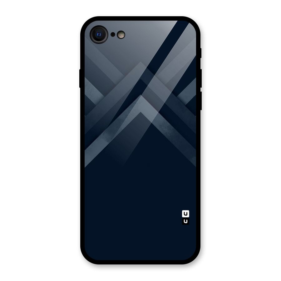 Navy Blue Arrow Glass Back Case for iPhone SE 2022